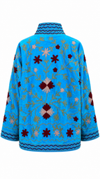 Turquesa con Florecitas en Café y Beige