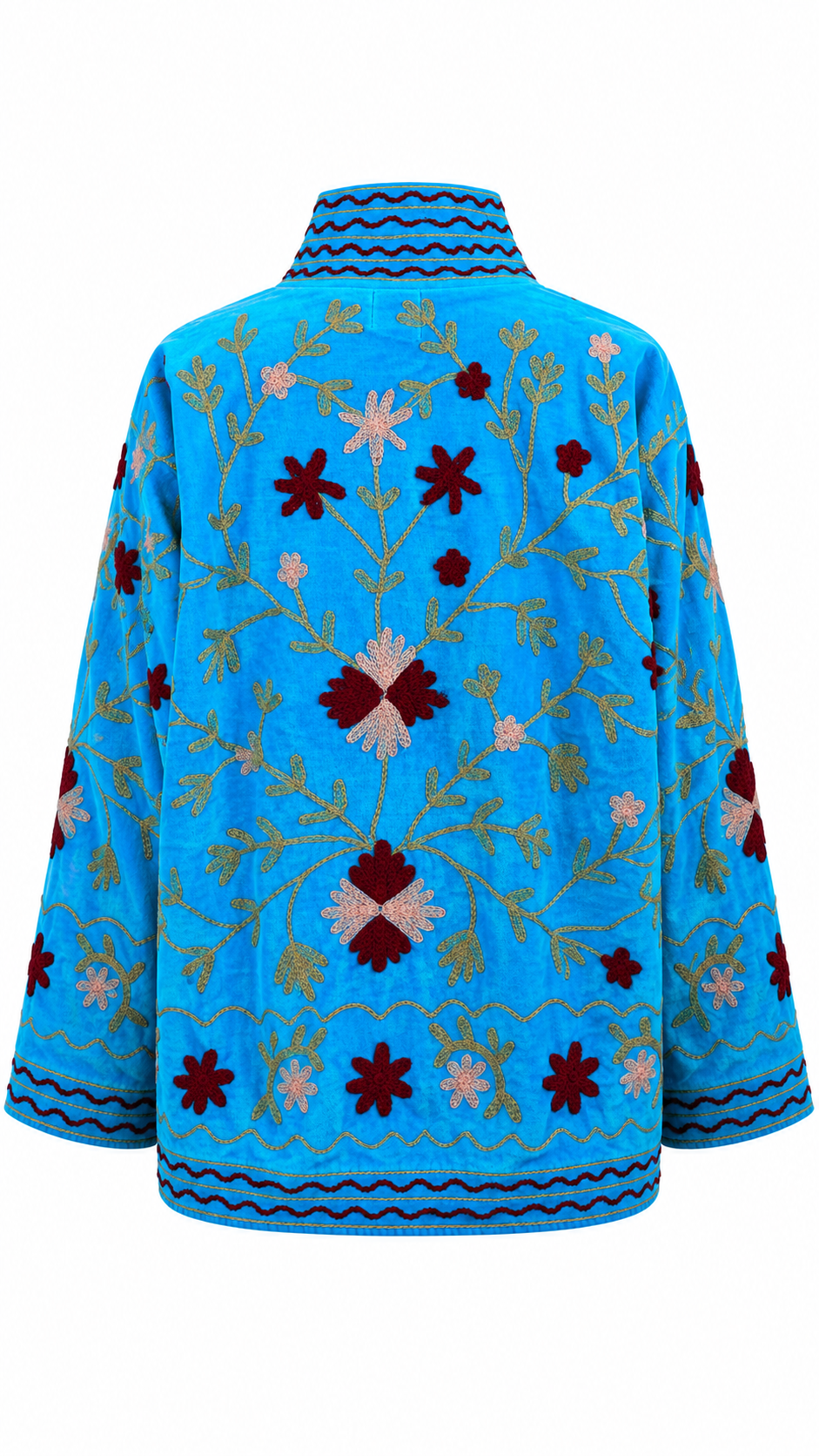 Turquesa con Florecitas en Café y Beige