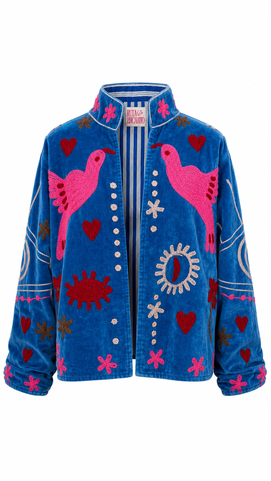 Pajaritos Azules con Rosas