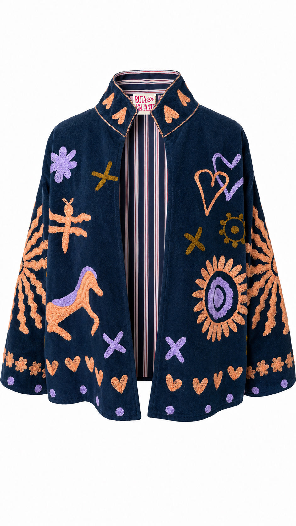Azul Marino con detalles en Lila y Peach