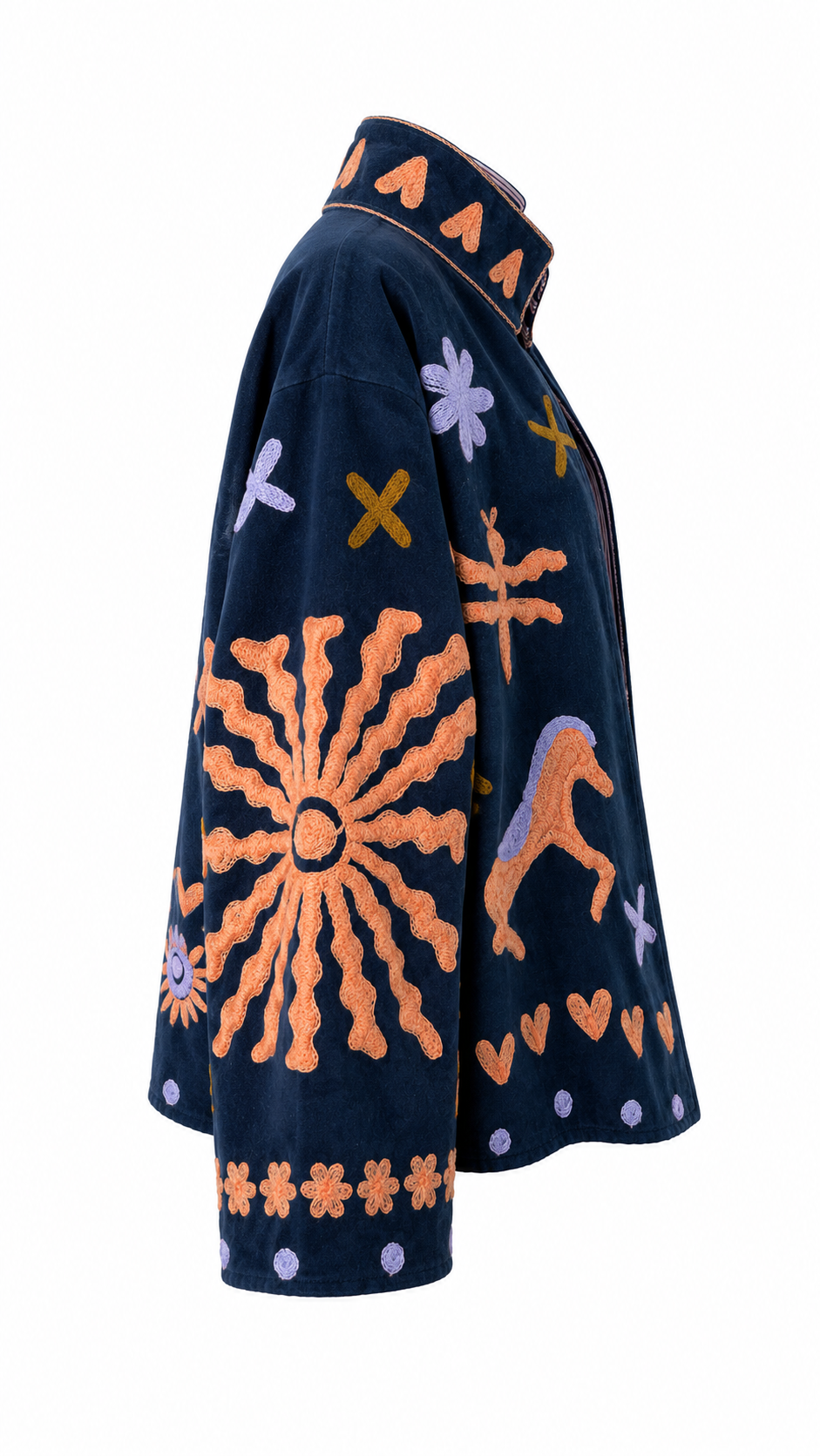 Azul Marino con detalles en Lila y Peach