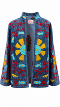 Dinastía Shu Azul Eléctrico con detalles en amarillo y rojo