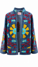 Dinastía Shu Azul Eléctrico con detalles en amarillo y rojo