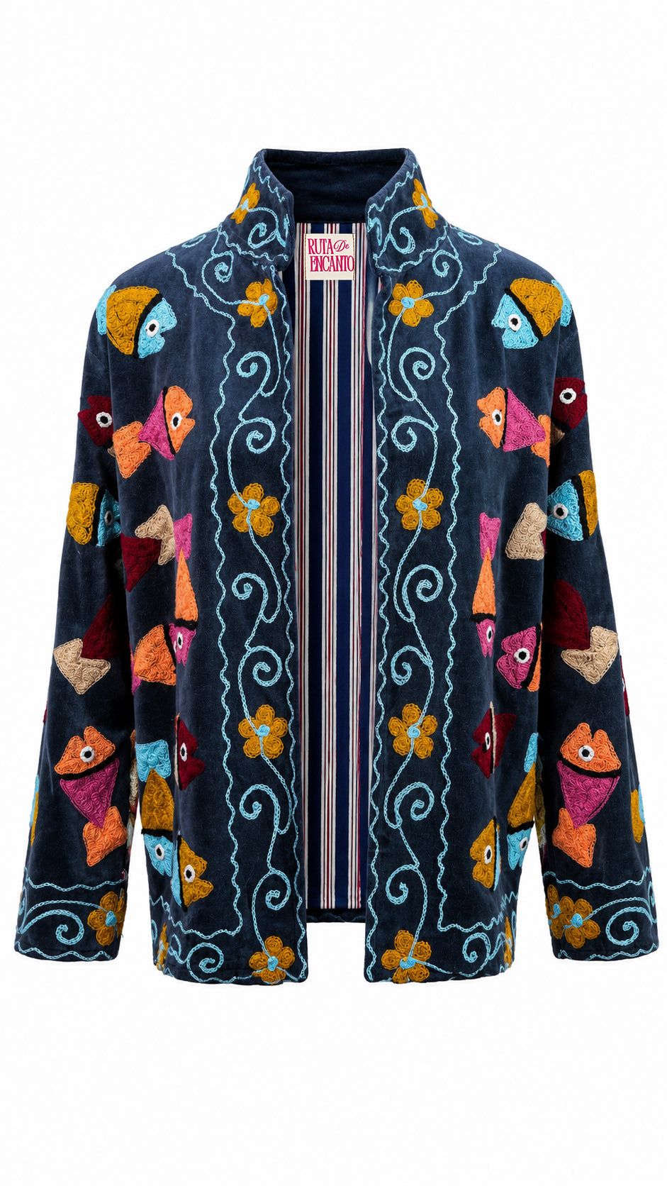Gris con Pecesitos de Colores