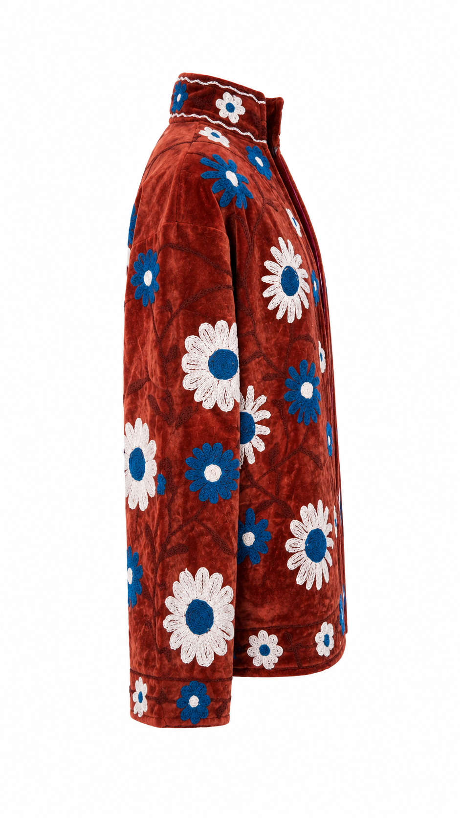 Café con Flores Azules y Blancas 70´s