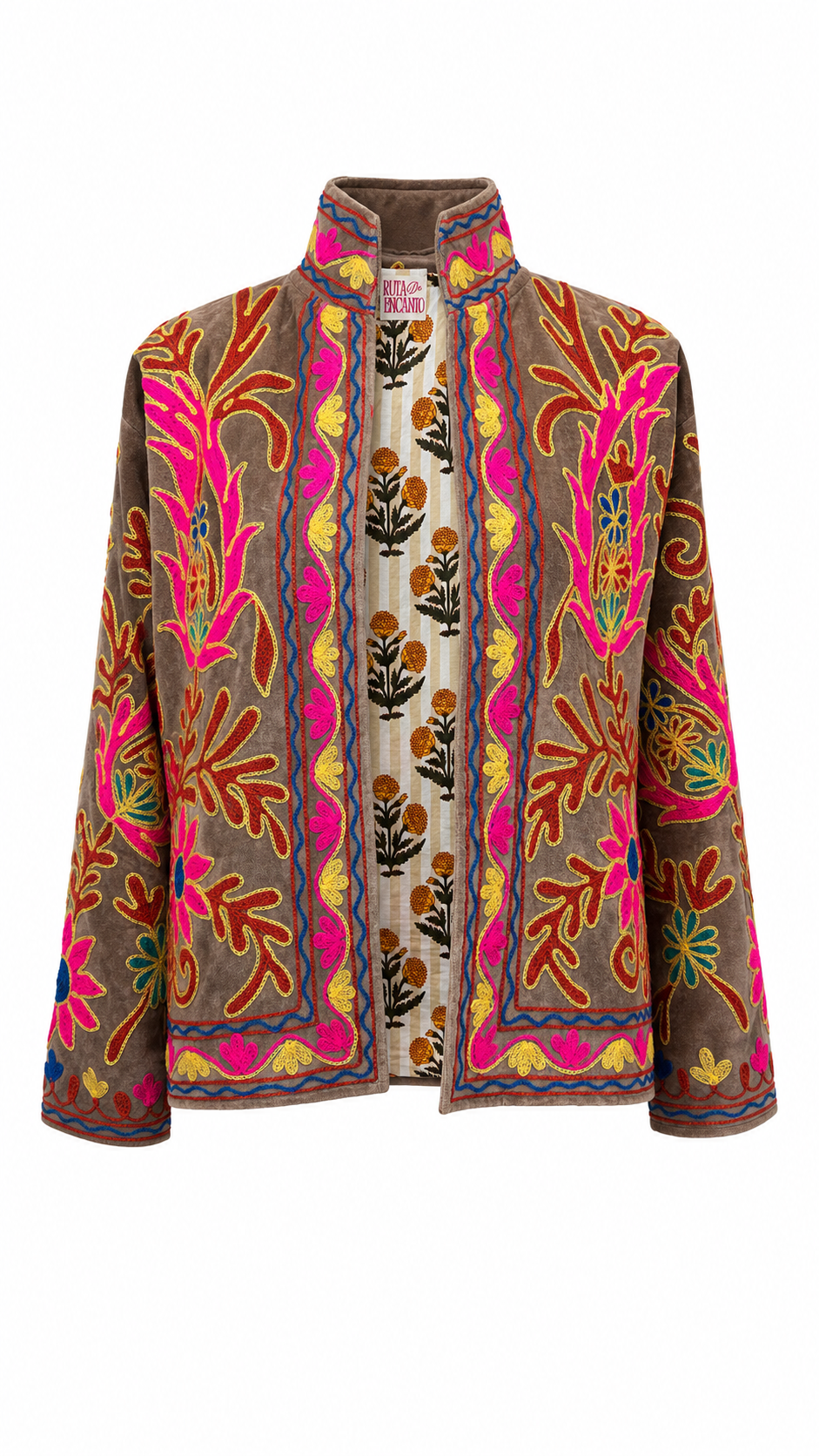 Mongolian gris con rosa eléctrico