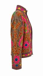 Mongolian gris con rosa eléctrico