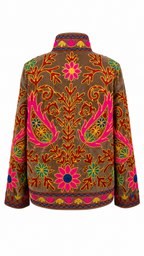 Mongolian gris con rosa eléctrico
