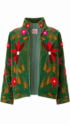 Verde con Flores Rojas