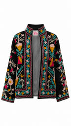 Negra con Flores en Azul y Baby Pink