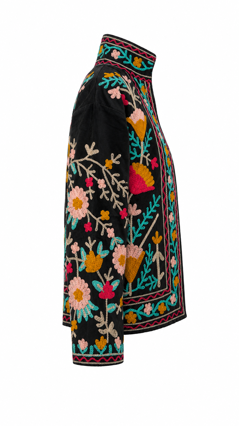 Negra con Flores en Azul y Baby Pink