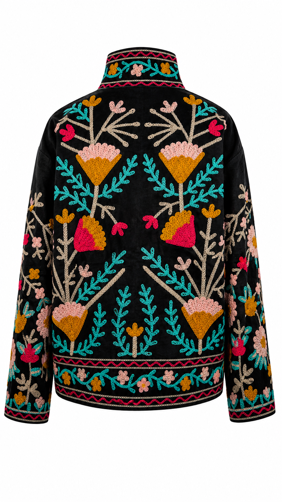 Negra con Flores en Azul y Baby Pink
