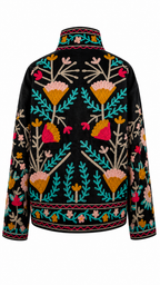 Negra con Flores en Azul y Baby Pink